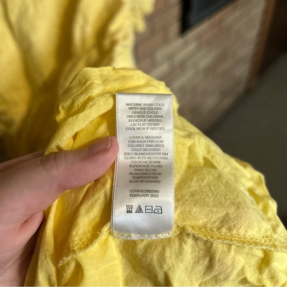 RTR Love Whit by Whitney Port Yellow Tie Back Puff Sleeve Midi Dress Size M - Picture 6 of 8